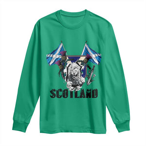 Roaring Scottish Lion Crest Long Sleeve Shirt Thistle Scotland Flag Emblem for Brave Highlanders TS02 Irish Green Print Your Wear