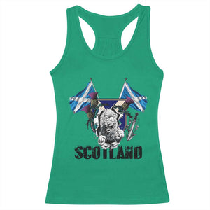 Roaring Scottish Lion Crest Racerback Tank Top Thistle Scotland Flag Emblem for Brave Highlanders TS02 Irish Green Print Your Wear