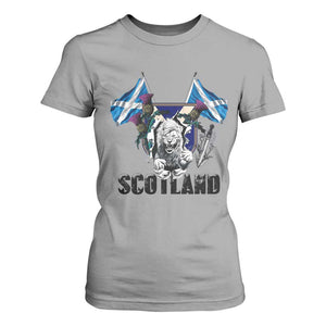 Roaring Scottish Lion Crest T Shirt For Women Thistle Scotland Flag Emblem for Brave Highlanders TS02 Sport Gray Print Your Wear