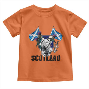 Roaring Scottish Lion Crest Toddler T Shirt Thistle Scotland Flag Emblem for Brave Highlanders TS02 Orange Print Your Wear