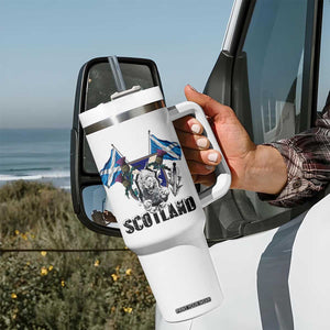 Roaring Scottish Lion Crest Tumbler With Handle Thistle Scotland Flag Emblem for Brave Highlanders TS02 Print Your Wear