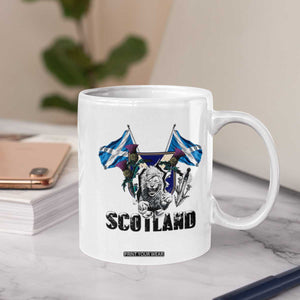 Roaring Scottish Lion Crest Coffee Mug Thistle Scotland Flag Emblem for Brave Highlanders TS02 Print Your Wear