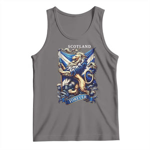 Scotland Forever Majestic Lion Rampant Holding Saltire Flag With Thistles Graphic Tank Top