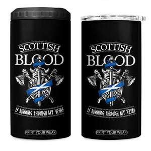 Scottish Blood Running Through My Veins 4 in 1 Can Cooler Tumbler Viking Axe and Sword Heritage TS02 One Size: 16 oz Black Print Your Wear