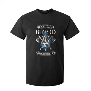 Scottish Blood Running Through My Veins T Shirt For Kid Viking Axe and Sword Heritage TS02 Black Print Your Wear