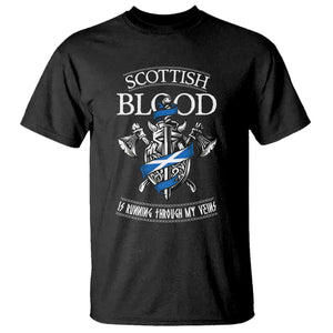 Scottish Blood Running Through My Veins T Shirt Viking Axe and Sword Heritage TS02 Black Print Your Wear