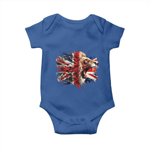 Roaring British Lion Flag Baby Onesie Union Jack UK Pride TS02 Royal Blue Print Your Wear