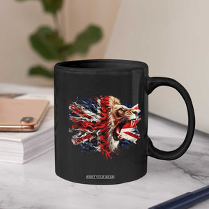 Roaring British Lion Flag Coffee Mug Union Jack UK Pride TS02 Print Your Wear
