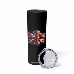 Roaring British Lion Flag Skinny Tumbler Union Jack UK Pride TS02 Print Your Wear