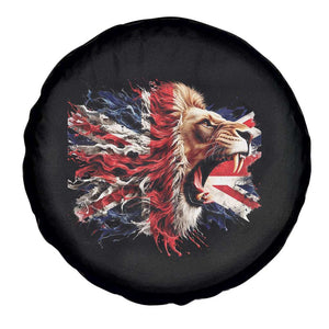 Roaring British Lion Flag Spare Tire Cover Union Jack UK Pride TS02 Print Your Wear