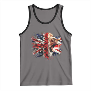 Roaring British Lion Flag Tank Top Union Jack UK Pride TS02 Deep Heather Black Print Your Wear
