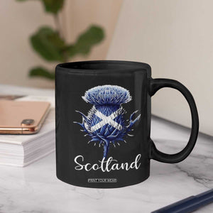 Scotland Thistle Floral Emblem Saltire Flag Coffee Mug Patriotic Scottish Heritage