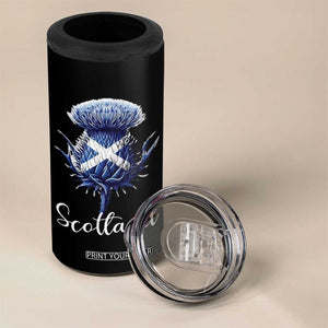 Scotland Thistle Floral Emblem Saltire Flag 4 in 1 Can Cooler Tumbler Patriotic Scottish Heritage