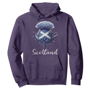 Scotland Thistle Floral Emblem Saltire Flag Hoodie Patriotic Scottish Heritage