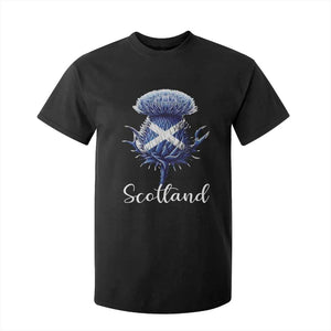 Scotland Thistle Floral Emblem Saltire Flag T Shirt For Kid Patriotic Scottish Heritage