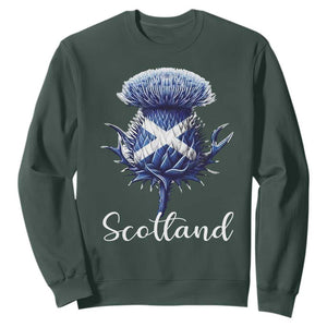 Scotland Thistle Floral Emblem Saltire Flag Sweatshirt Patriotic Scottish Heritage