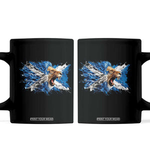 Roaring Scottish Lion Coffee Mug Braveheart Scotland Flag Pride TS02 Black Print Your Wear