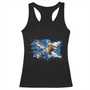 Roaring Scottish Lion Racerback Tank Top Braveheart Scotland Flag Pride TS02 Black Print Your Wear