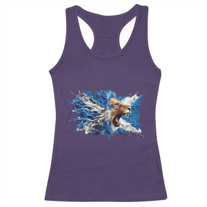 Roaring Scottish Lion Racerback Tank Top Braveheart Scotland Flag Pride TS02 Purple Print Your Wear