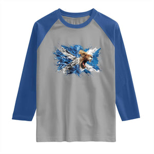 Roaring Scottish Lion Raglan Shirt Braveheart Scotland Flag Pride TS02 Sport Gray Royal Print Your Wear