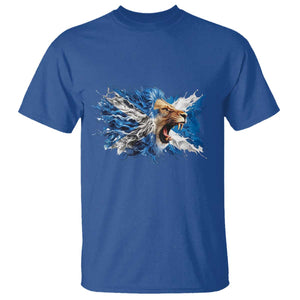 Roaring Scottish Lion T Shirt Braveheart Scotland Flag Pride TS02 Royal Blue Print Your Wear