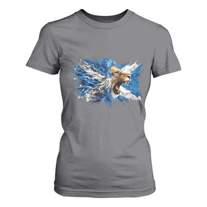 Roaring Scottish Lion T Shirt For Women Braveheart Scotland Flag Pride TS02 Charcoal Print Your Wear