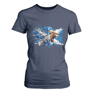 Roaring Scottish Lion T Shirt For Women Braveheart Scotland Flag Pride TS02 Navy Print Your Wear