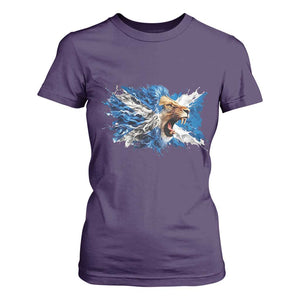 Roaring Scottish Lion T Shirt For Women Braveheart Scotland Flag Pride TS02 Purple Print Your Wear