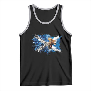 Roaring Scottish Lion Tank Top Braveheart Scotland Flag Pride TS02 Black Athletic Heather Print Your Wear