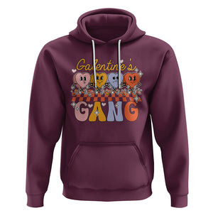 Galentine's Day Hoodie Galentines Gang Retro Groovy Checkered TS02 Maroon Printyourwear