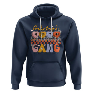 Galentine's Day Hoodie Galentines Gang Retro Groovy Checkered TS02 Navy Printyourwear