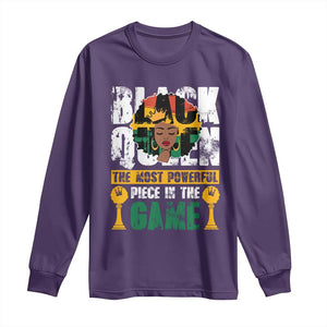 Black Queen Long Sleeve Shirt The Most Powerful Piece In The Game Afro Melanin TS02 Purple Print Your Wear