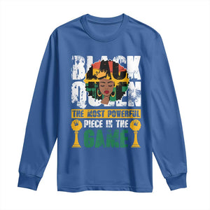 Black Queen Long Sleeve Shirt The Most Powerful Piece In The Game Afro Melanin TS02 Royal Blue Print Your Wear