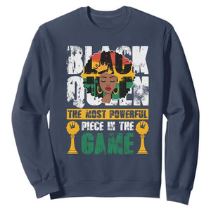 Black History Month Sweatshirt Black Queen The Most Powerful Piece In The Game Black Pride TS02 Navy Printyourwear