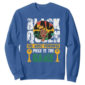 Black History Month Sweatshirt Black Queen The Most Powerful Piece In The Game Black Pride TS02 Royal Blue Printyourwear