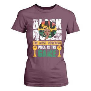 Black Queen T Shirt For Women The Most Powerful Piece In The Game Afro Melanin TS02 Maroon Print Your Wear