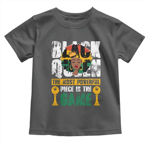 Black Queen Toddler T Shirt The Most Powerful Piece In The Game Afro Melanin TS02 Dark Heather Print Your Wear