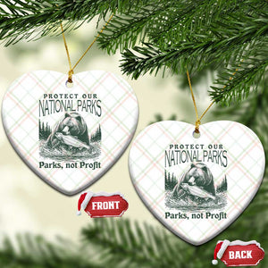 Protect Our National Parks Ceramic Ornament Parks Not Profits Retro Bear Nature Graphic TS02 Print Your Wear