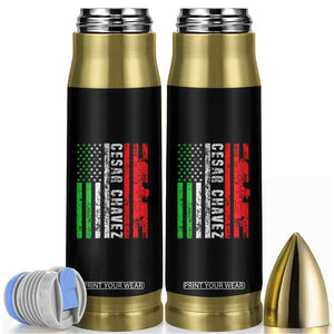 Cesar Chavez Bullet Tumbler American Mexican Flag Patriotic Mexico Distressed TS02 Black Print Your Wear