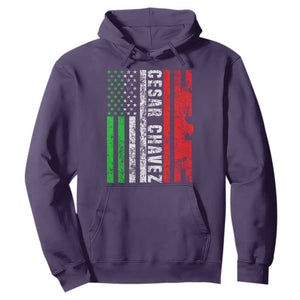 Cesar Chavez Hoodie American Mexican Flag Patriotic Mexico Distressed TS02 Purple Print Your Wear