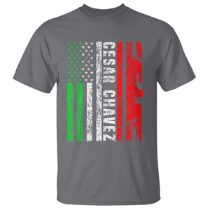 Cesar Chavez T Shirt American Mexican Flag Patriotic Mexico Distressed TS02 Charcoal Print Your Wear