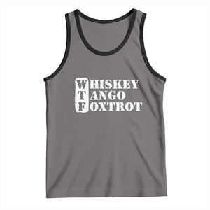 WTF Whiskey Tango Foxtrot Tank Top Military Phonetic Alphabet Funny TS02 Deep Heather Black Print Your Wear