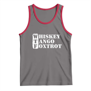 WTF Whiskey Tango Foxtrot Tank Top Military Phonetic Alphabet Funny TS02 Deep Heather Red Print Your Wear