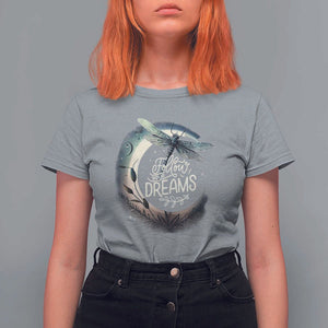 Dragonfly T Shirt For Women Follow Your Dream Moon Child Dragonfly Dreamer Inspirational Shirt for Women, Dragonfly T-shirt, Dragonfly Gift, Insect Lover Shirt, Spiritual Shirt TS02 Sport Gray Print Your Wear