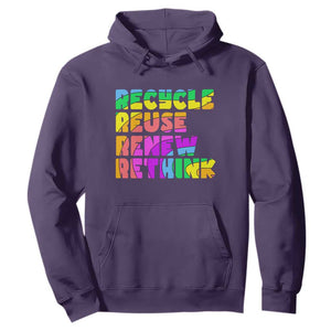 Earth Day Hoodie Recycle Reuse Renew Rethink The Four Rs TS02 Purple Printyourwear