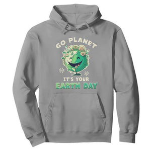 Earth Day Hoodie Go Planet It's Your Birthday Retro Groovy TS02 Sport Gray Printyourwear