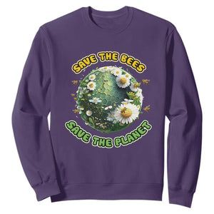 Earth Day Sweatshirt Save The Bees Save The Planet Beekeeper TS02 Purple Printyourwear