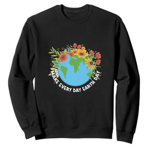 Earth Day Sweatshirt Make Everyday Green Planet TS02 Black Printyourwear