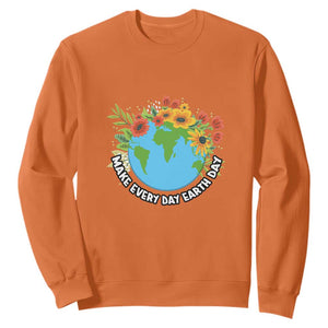 Earth Day Sweatshirt Make Everyday Green Planet TS02 Orange Printyourwear