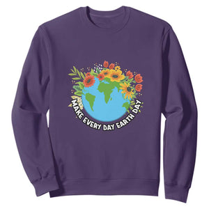 Earth Day Sweatshirt Make Everyday Green Planet TS02 Purple Printyourwear